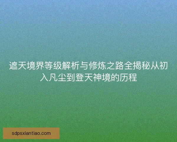 遮天境界等级解析与修炼之路全揭秘从初入凡尘到登天神境的历程